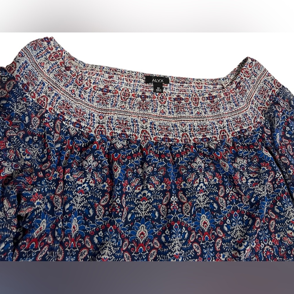 Alyx women’s red/white/blue blouse/ size 3X - Picture 6 of 8